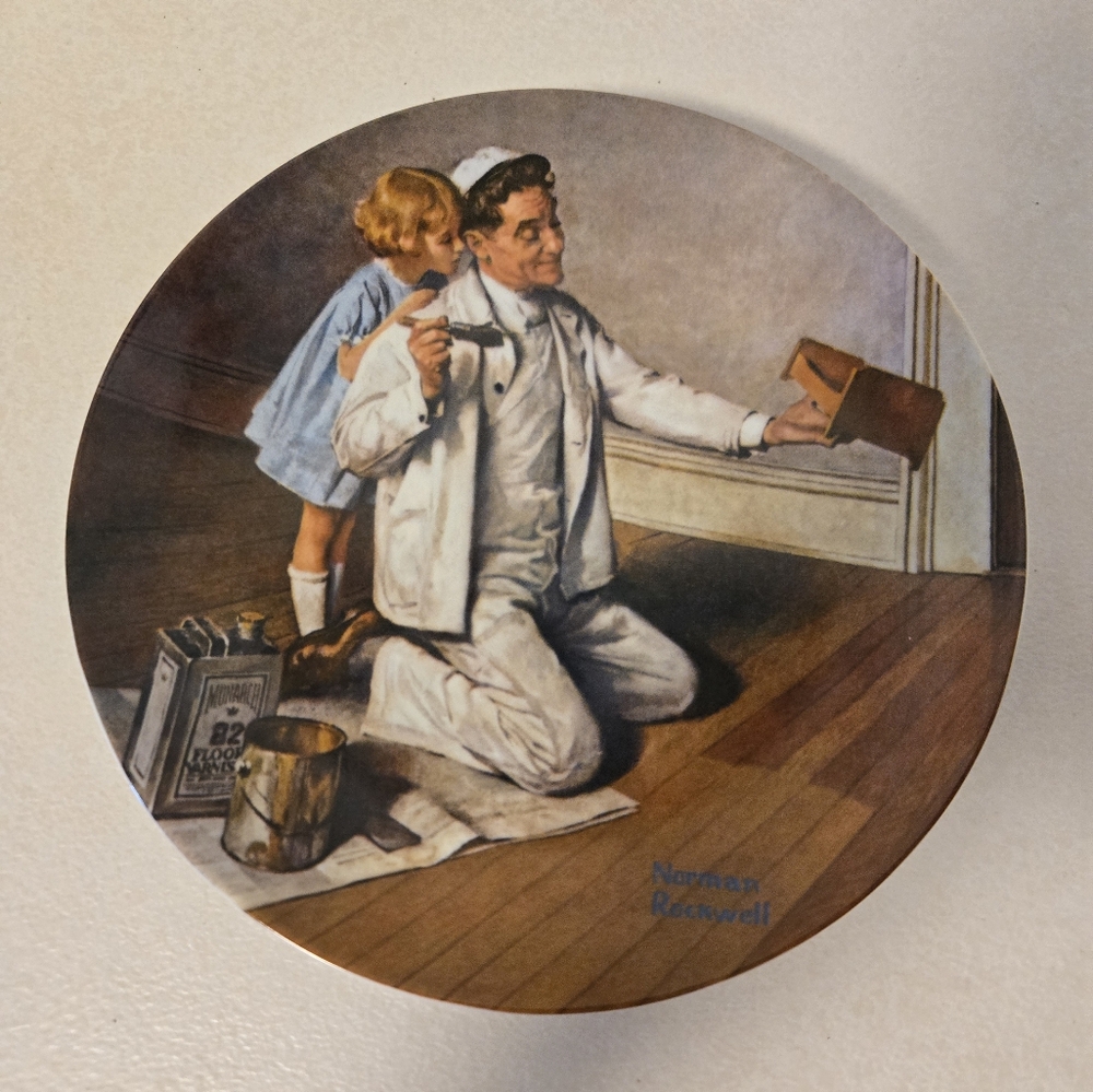 🌞NORMAN ROCKWELL COLLECTOR'S PLATE " THE PAINTER " 1983